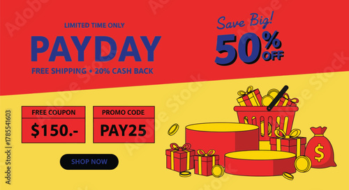 Payday sale save big fifty percent off limited time only deals