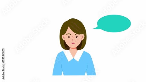 Simple 2D Animation of a Woman Talking for Explainer Video.
