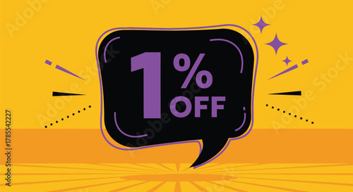 One percent off sale discount promotion special offer marketing