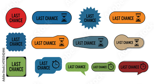 Last chance vector design elements for promotion and marketing
