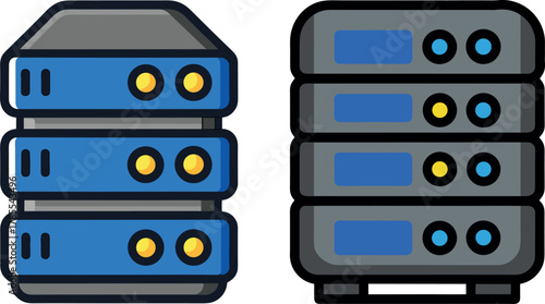server rack illustration, data storage vector, database design icon, technology equipment art, network computing vector, data center clipart, information system design, IT infrastructure illustration,