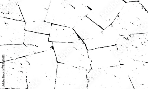 Cracked white surface texture with abstract black lines
