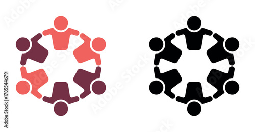 A group of diverse people holding hands in a circle, symbolizing unity and community.