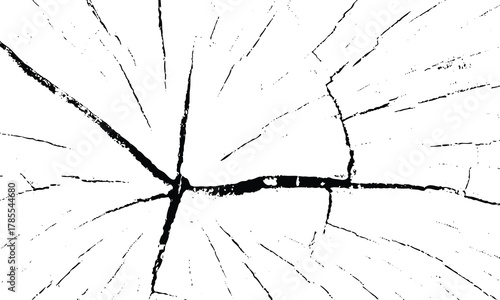 Abstract black and white cracked surface texture with jagged lines and fractures