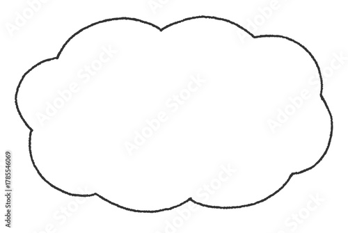 手描き風の雲型のフレーム （横長）