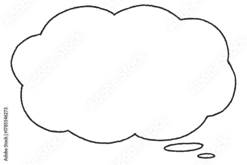 手描き風の雲型の吹き出し（横長）