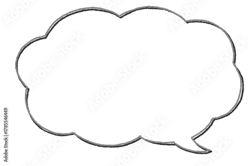  手描き風の雲型の吹き出し（横長）
