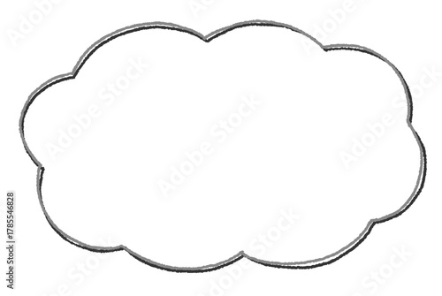 手描き風の雲型のフレーム （横長）