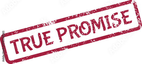 This authentic True Promise grunge rubber stamp signifies unwavering commitment and steadfast integrity