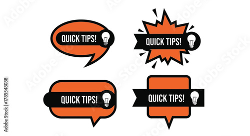 Get quick tips with attention grabbing speech bubbles and lightbulb icons