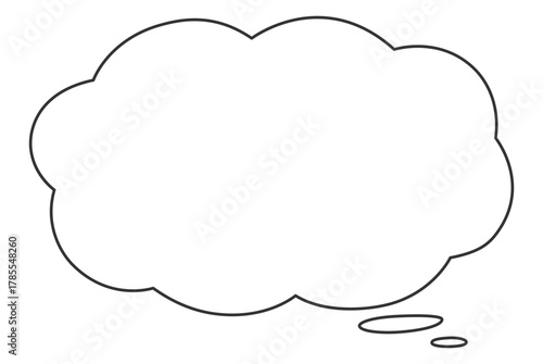 雲型の吹き出し（横長）