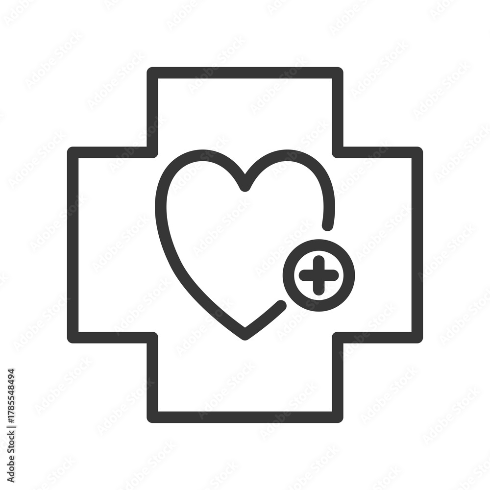 Fototapeta premium Health Care Icon Illustration with Outline Style Variation