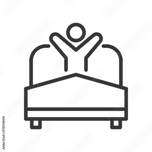Wake Up Icon Illustration with Outline Style Variation