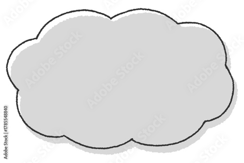 手描き風の雲型のフレーム（横長）