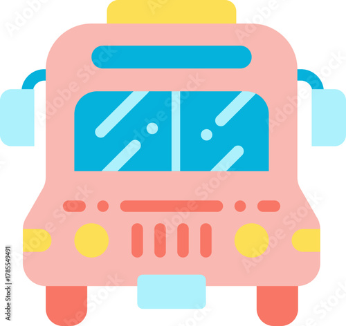 Bus Front View Flat Icon