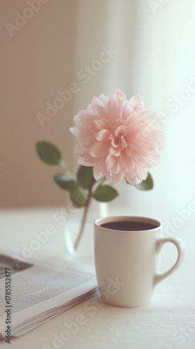 Coffee, Blooms, Books: Moment Stillness