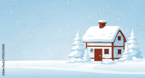 house in the snow