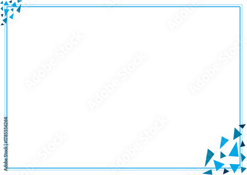 Simple minimalist frame with small blue corner accents, ideal for documents and creative templates.