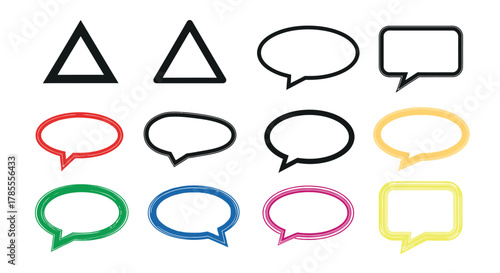 Creative speech bubble icons for communication, ideas, and dialogue