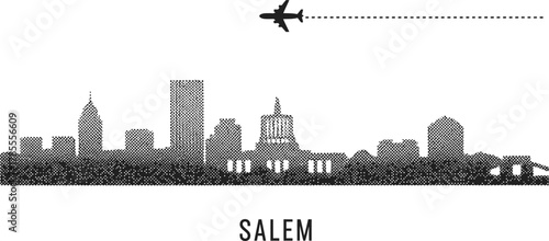 Salem Skyline with Airplane Traveling Icon