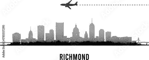 Richmond Skyline with Airplane Graphic
