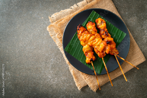 grilled chicken skewer in Asian style