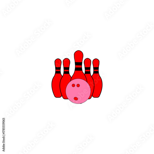 Bowling Pins and Ball Ready for a Strike