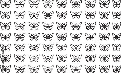 Butterfly and Flower Icons Set | Nature, Spring, Summer, and Insect Silhouette Vector Collection