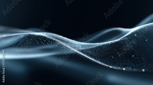 Abstract waves of light in dark tones create a captivating visual experience in modern digital art.