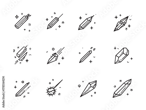 Meteor Catcher Line Art Chasing Celestial Dreams