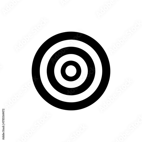 Single Target Icon – Flat Vector Symbol of Goal and Achievement