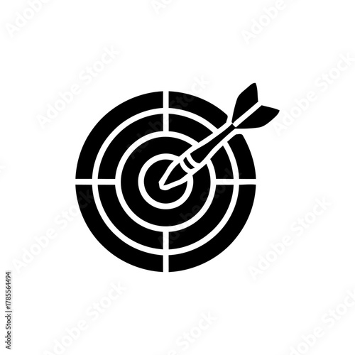 Single Target Icon – Flat Vector Symbol of Goal and Achievement