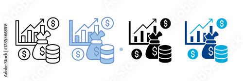 Capital  Icon Set Multiple Style Collection