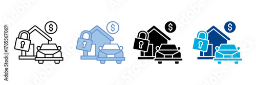 Fixed Asset  Icon Set Multiple Style Collection