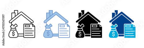 Property Asset  Icon Set Multiple Style Collection