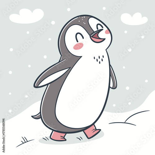 penguin on ice