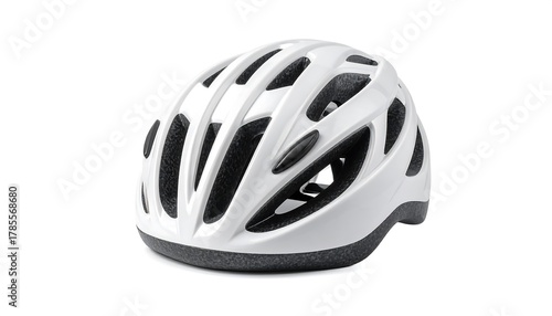 White Bicycle Helmet Isolated on White Background for Safety and Protection