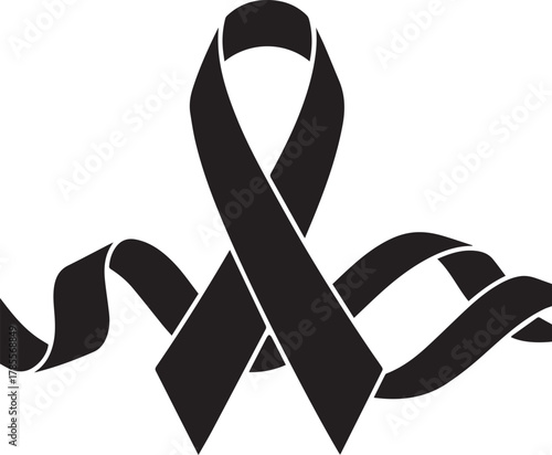 Black ribbon symbol for aids awareness and support world aids day commemoration