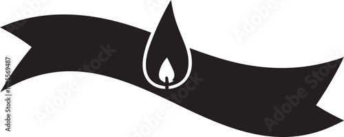 World aids day awareness ribbon with flame symbol of hope and remembrance