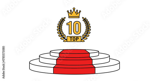Celebrate top achievements on a winning podium with a golden crown