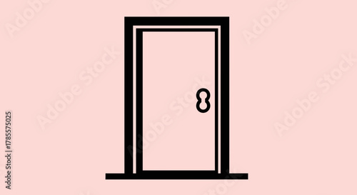 Minimalist Door Silhouette Icon for Entryway and Interior Design Concepts