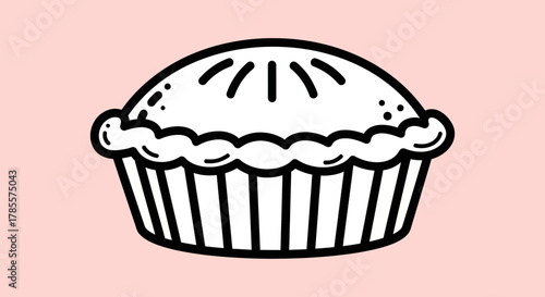 Freshly Baked Pie Silhouette Icon for Bakery and Dessert Designs