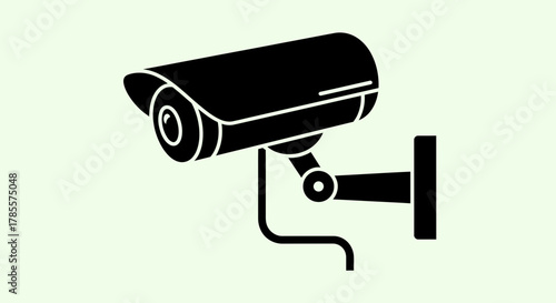 Surveillance Security Camera Silhouette Icon for Monitoring Systems