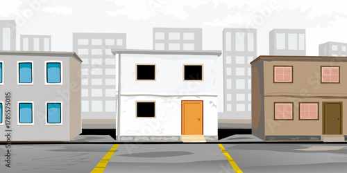 Modern Minimalist House Front Elevation Vector