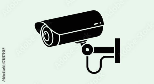 Surveillance Security Camera Silhouette Icon for Monitoring Systems