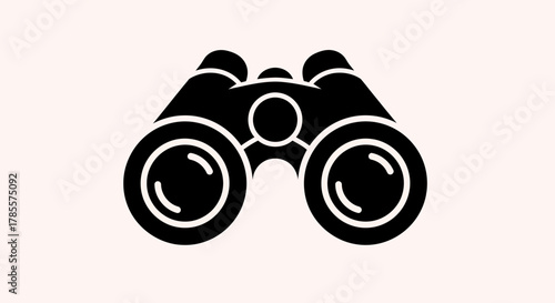 Binoculars Silhouette Icon for Exploration and Vision Concepts