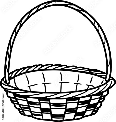 Empty Wicker Basket Vector Design