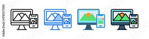 Responsive Design Icon Collection Set Multiple Style