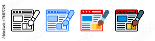 Website Design Icon Collection Set Multiple Style