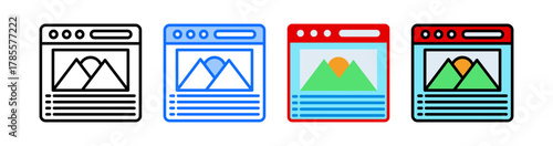 Template Icon Collection Set Multiple Style